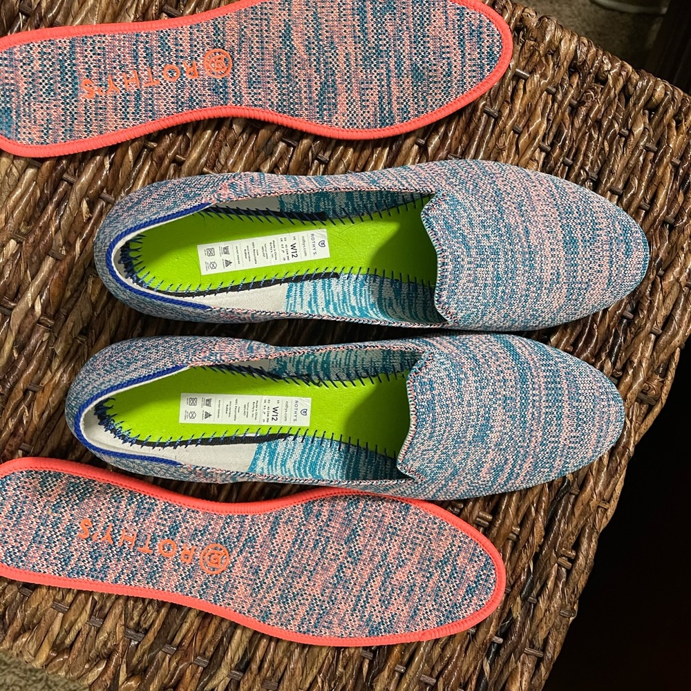 Rothy’s turquoise melange loafers sz 12